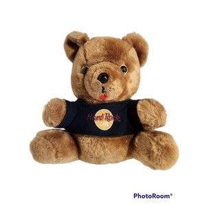 Vintage 70's-80's Hard Rock Cafe Brown Teddy Bear 8"